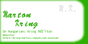 marton kring business card